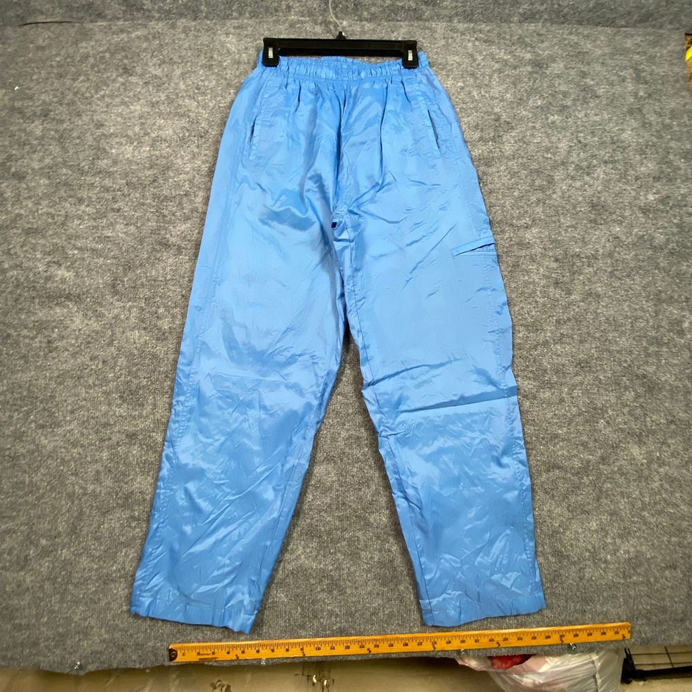 Champs Sports Mens Blue Nylon Mesh Lined Track Pants Cargo Pocket Small